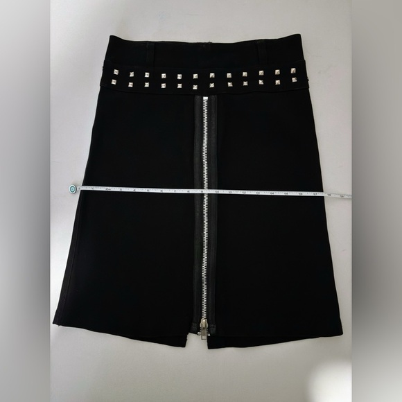 Vintage 90s Y2K Tripp NYC Twill Pyramid Studded zip Black Skirt 5 - Picture 7 of 11